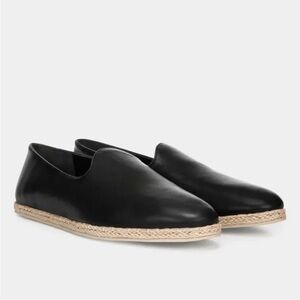 Vince Malia 2 Leather Slip On Loafer Espadrille Black Size 18